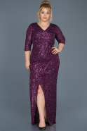 Long Violet Plus Size Evening Dress ABU615