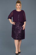 Short Purple Plus Size Evening Dress ABK433