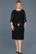 Short Black Oversized Evening Dress ABK434