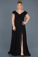 Long Black Plus Size Evening Dress ABU666