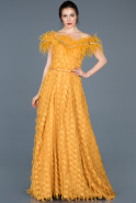 Long Mustard Engagement Dress ABU663