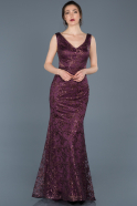 Long Plum Mermaid Prom Dress ABU651