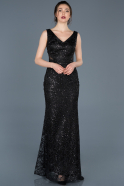 Long Black Mermaid Prom Dress ABU651