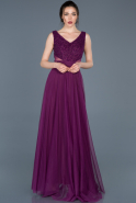 Long Purple Engagement Dress ABU655