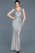 Long Silver Mermaid Evening Dress ABU658