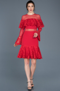 Short Red Invitation Dress ABK426