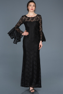 Long Black Laced Invitation Dress ABU664