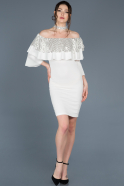 Short White Invitation Dress ABK399