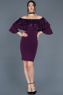 Short Purple Invitation Dress ABK399
