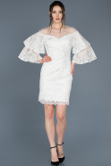 Short White Invitation Dress ABK414