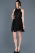 Short Black Prom Gown ABK416