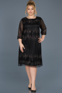 Short Black Plus Size Evening Dress ABK430