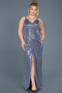 Long Indigo Plus Size Evening Dress ABU669