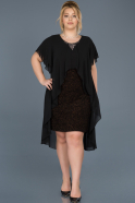 Short Black Plus Size Evening Dress ABK431