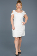 Short White Invitation Dress ABK436