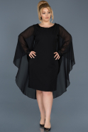 Short Black Plus Size Evening Dress ABK432