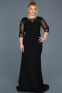 Long Black Oversized Mermaid Evening Dress ABU670