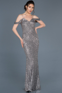 Long Silver Mermaid Evening Dress ABU635