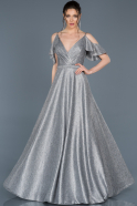 Long Silver Engagement Dress ABU636