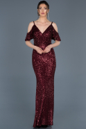Burgundy Mermaid Evening Dress ABU552