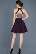 Short Dark Purple Prom Gown ABK451