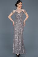 Long Silver Evening Dress ABU1077