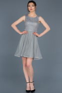 Short Grey Prom Gown ABK452