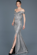 Long Black-Silver Engagement Dress ABU616