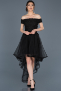 Front Short Back Long Black Prom Gown ABO022