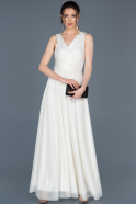 Long White Engagement Dress ABU695