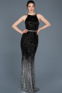 Long Black-Silver Mermaid Evening Dress ABU677