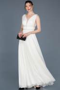 Long White Engagement Dress ABU678