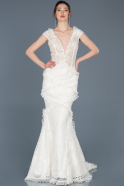 Long White Engagement Dress ABU662