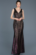 Long Black-Purple Mermaid Prom Dress ABU686