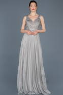 Long Silver Engagement Dress ABU605