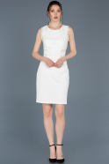 Short White Invitation Dress ABK447