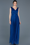 Long Sax Blue Invitation Dress ABU692