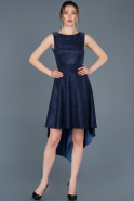 Front Short Back Long Navy Blue Prom Gown ABO021