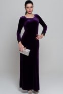 Long Purple Velvet Evening Dress AR36743