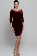 Short Burgundy Velvet Evening Dress AR36781