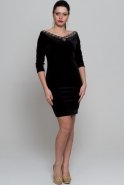 Short Black Velvet Evening Dress AR36781
