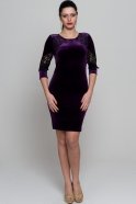 Short Purple Velvet Evening Dress AR36792