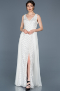 Long White Mermaid Prom Dress ABU698