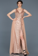 Long Gold Mermaid Prom Dress ABU698