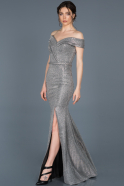 Long Silver Engagement Dress ABU616