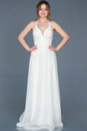Long White Engagement Dress ABU653