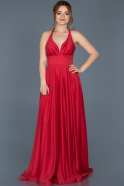 Long Red Engagement Dress ABU653