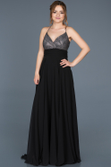 Long Black Engagement Dress ABU656