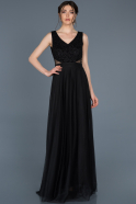 Long Black Engagement Dress ABU655