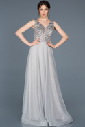 Long Silver Engagement Dress ABU688